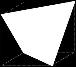 Para provarmos que a área de 3 cada face do tetraedro é vamos começar por calcular o