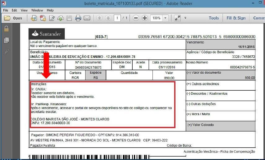 do Termo de Matrícula, Termo de Compromisso Condicional para Matrícula de