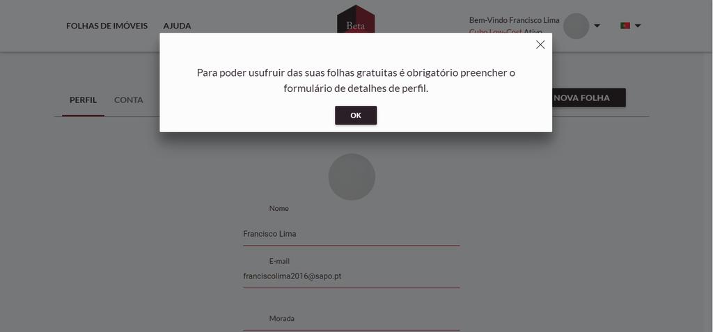 4 Passo - A Betacubo oferece-lhe 3 imóveis gratuitos para poder usufruir e testar a nossa