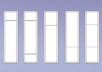 Distribuição do interior A colocação de estantes intermédias permite diferentes distribuições do espaço