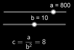 100 Considerando a relação h = a r2, inicia-se o processo de construção do cilindro reto de volume V, com a construção de controles deslizantes.