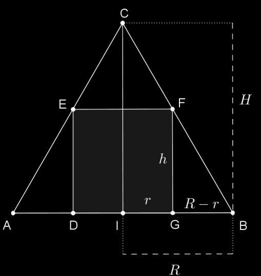 conforme Figura 93. Figura 93 Relação entre as dimensões do cone e do cilindro.