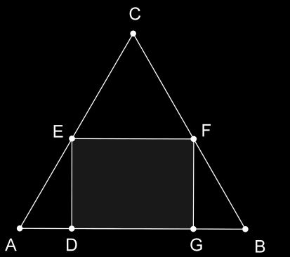 Problema 09 Em um triângulo equilátero de lado l, inscreve-se um retângulo de modo que um de seus lados fique sobre um dos lados do triângulo.