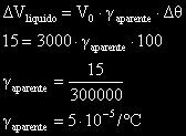Sabendo que E que: podemos calcular o coeficiente de dilatação aparente do líquido e