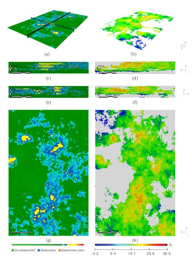 FELIPE TIMÓTEO & ADALBERTO DA SILVA 5 Figura 6 - Mapa E-type da variável DRDN (primeira coluna) e mapa E-type para a porosidade (segunda coluna).