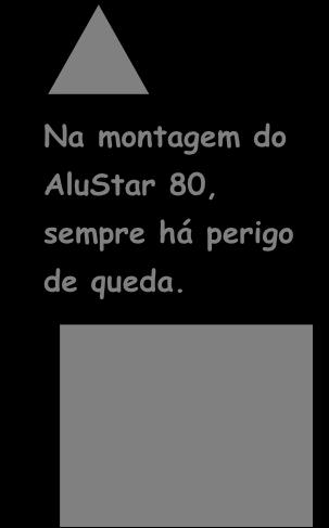 Para bases de altura 3,50; 5,50; 7,50; 9,50; 11,50 m Plataforma intermediária em base de altura 3,50 m Inicialmente colocar uma plataforma de trabalho L260, B61 sobre a unidade básica com escadas de