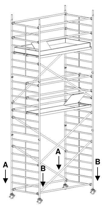 4.4 Base de altura 5.1 m Altura de trabalho em m 7,1 Número de Altura do andaime em pedido da peça 6,35 m Base de altura em m 5,1 Escada de encaixe incl.