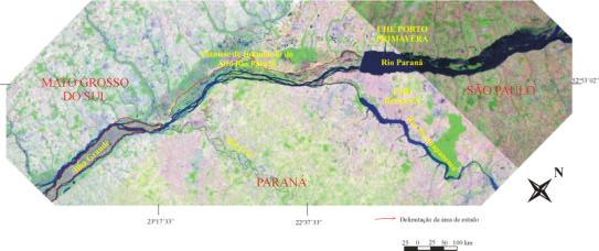 34 Todos os afluentes da margem direita desaguam em um conjunto de canais secundários formado pelo rio Baía, pelo canal de Curutuba e pelo baixo curso do rio Ivinheima.