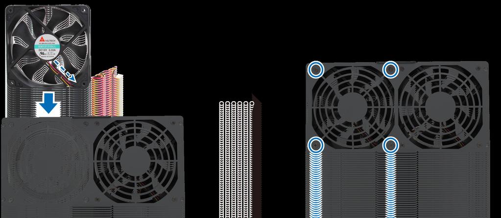 5 Instale o novo ventilador: a Substitua o ventilador com defeito por um bom (com o cabo do