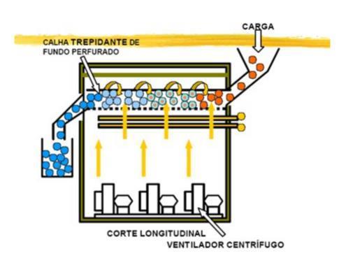 SECADOR DE BASE FLUIDIZADA Ar em alta velocidade: desidratação e movimentação Ar desidrata e empurra Sólidos de tamanhos