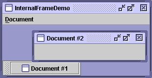JDesktopPane Um objeto JDesktopPane é um contêiner para construir uma aplicação de múltiplos documento (MDI).