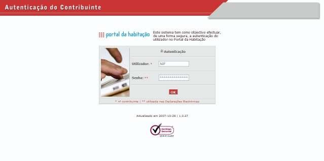 4. Login no Portal O candidato será reencaminhado para uma área de autenticação onde deverá