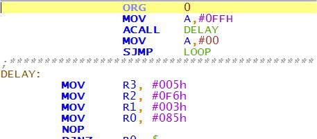 Exemplo: O endereço de retorno (posição da instrução MOV A#00) é armazenado na Pilha definida por SP e recuperado pela instrução RET $ ACALL