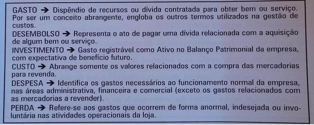 18 2.4.5 Despesas As despesas representam os gastos ligados às atividades operacionais da loja nas áreas de administração, finanças e vendas.