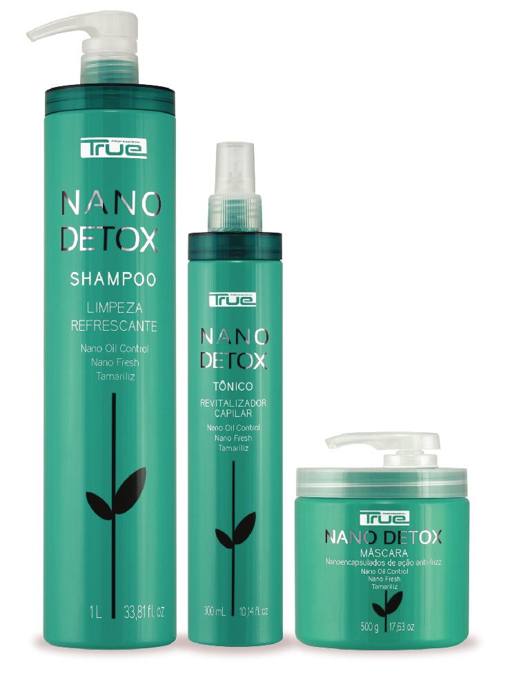 True + Cachos Nano Detox Elaborado para cabelos cacheados Elimina resíduos acumulados no cabelo Tratamentos cosméticos como leave in, pomadas, máscaras e óleos capilares, trazem inúmeros benefícios