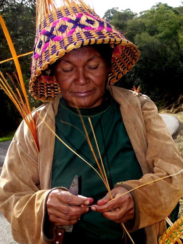 3 - Mulher fabricando artesanato. A arte Kaingang expressa, também, a complexa dualidade clânica, presente também em outras sociedades Jê.