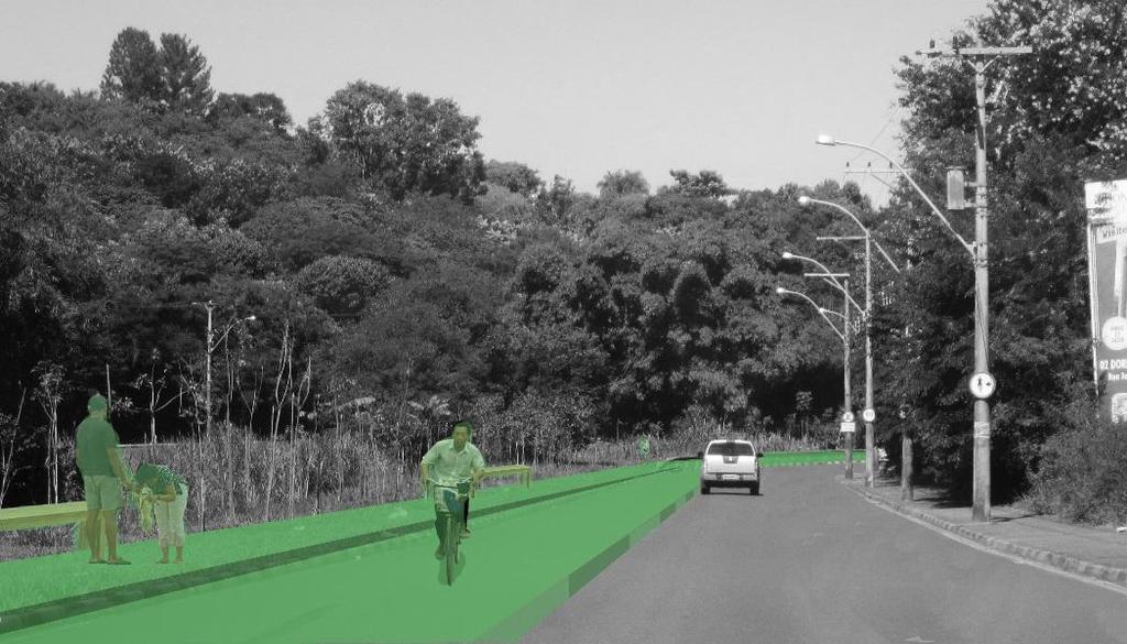 Proposta de ciclovia junto ao canteiro central da