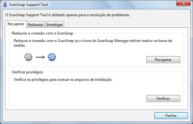 Quando o ScanSnap Manager não funcionar normalmente 8. Desligue o ScanSnap e reinicie o computador.