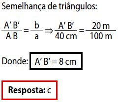 de comprimento: Considerando a = 100 cm e b = 20 cm, calcule o