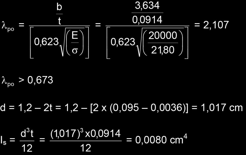 (Ver equação 4.53) Para 0,6 < λ 0 < 1,336: χ FLT = 1,11 x (1 0,278 λ 02 ) λ 0 é o índice de esbeltez reduzido da barra associado à flambagem global.