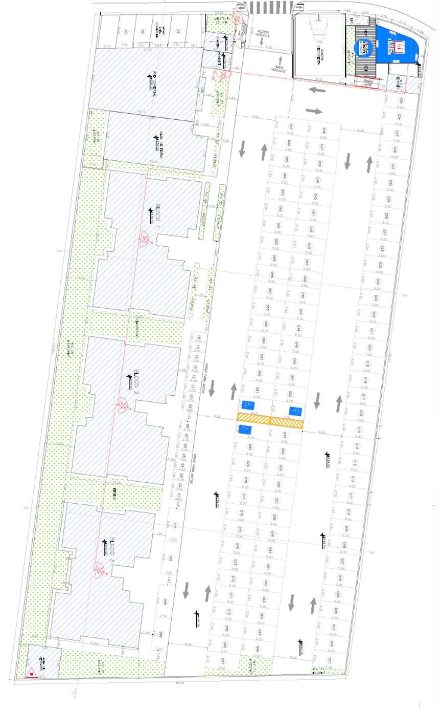 Figura 4 Implantação do Edifício Residencial Também é necessário fazer um cálculo hidráulico da somatória de perdas de cargas do sistema, para determinar