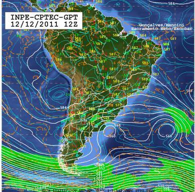 O processo de formação do Vórtice Ciclônico (VC) se inicia entre os dias 11 e 12/12, a partir de um cavado que atuava sobre a Patagônia Argentina.