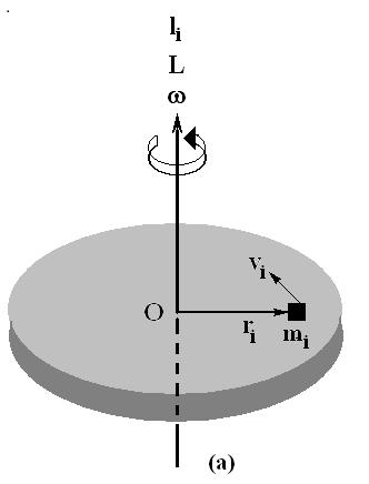 8 Cap. 12. Momento Angular onde m é a massa total do corpo. Multiplicando cada elemento por ω, obtemos I ω = I cm ω + m d 2 ω. Figura 12.