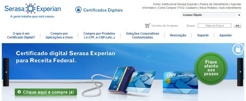 Identificação do certificado Com o certificado conectado, abra o Internet Explorer e navegue até