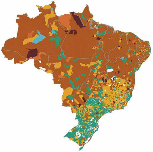 Cartograma - Municípios, segundo a destinação final dos resíduos sólidos domiciliares e/ou públicos - Brasil - 2008 -Aterro controlado e aterro sanitário -Aterro sanitário(27,7%) - Aterro controlado