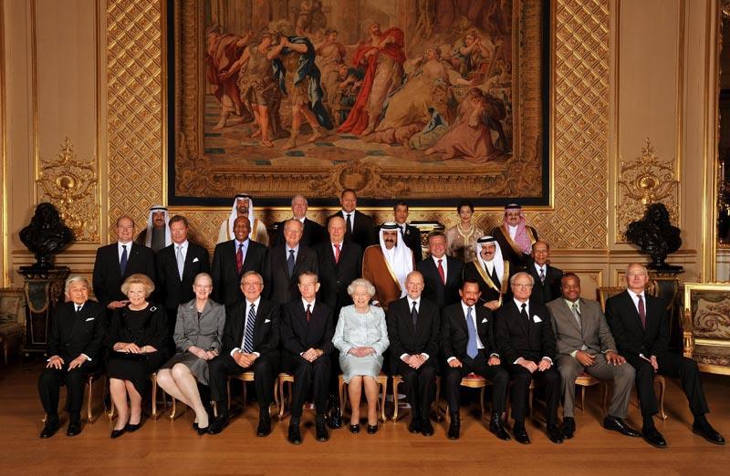 Monarcas no jubileu da Rainha Elizabeth 2012