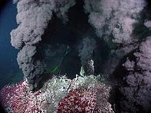 Plumas Hidrotermais Fumarolas Negras Black Smokes Solução hidrotermal rica em