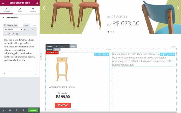 LAYOUT E DESIGN CONSTRUTOR VISUAL DE PÁGINAS A plataforma da Zóox Commerce te possibilita criar o layout do seu e-commerce totalmente personalizado.