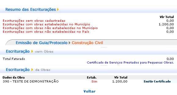 Para emissão do certificado de escrituração fiscal, clique na opção Emissão de Guia/ Protocolo.