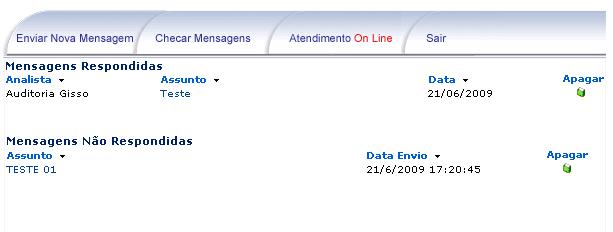 Mensagem Eletrônica Selecione a opção Enviar Nova Mensagem.