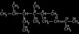 Esse composto pode ser representado pela estrutura abaixo: a) Quantos átomos de carbono terciários possui sua estrutura? Indique na estrutura quais são eles.