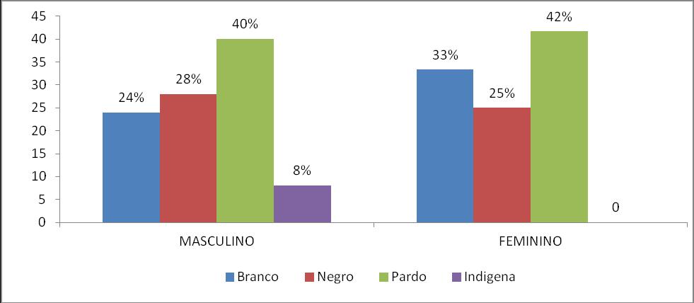 Figura 2-Distribuição dos alunos da escola branca, preta, parda e indígena. De acordo com a figura 03, mais da metade dos entrevistados dizem ter um conhecimento médio sobre as drogas.