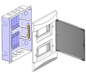 6 QUDROS UNIVERSIS DE 3UL/DIN TÉ UL/6DIN - Os quadros emarplast II possuem porta reversível com abertura de 0º e possuem fechamento por pressão.