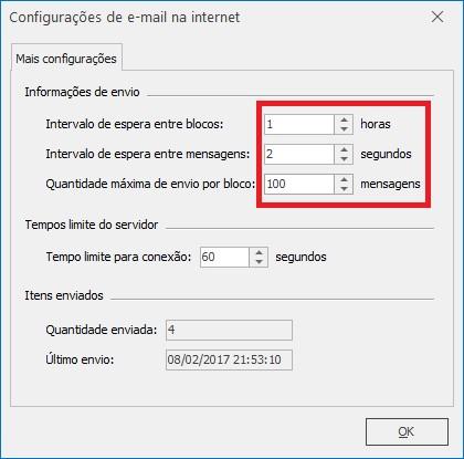 As configurações do botão Mais configurações no detalhe acima, são preenchidas automaticamente tanto para as opções do menu ajuda quanto para outras contas.