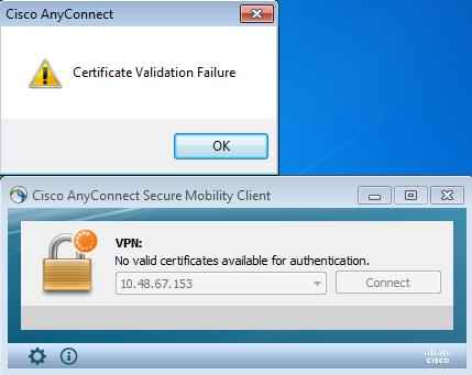 Depois que você remove um certificado válido de Windows7, AnyConnect não pode encontrar nenhuns certificados válidos: No ASA, olha como a sessão é terminado pelo cliente (restauração-eu):