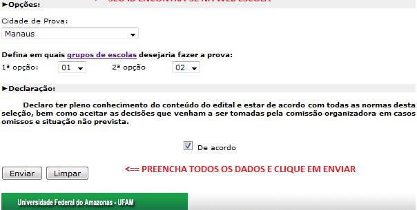 8 Passo Continue com o preenchimento do seu IDe atenção à escolha de onde você quer fazer a prova. Clique aqui para verificar qual o melhor endereço para seu local de prova.