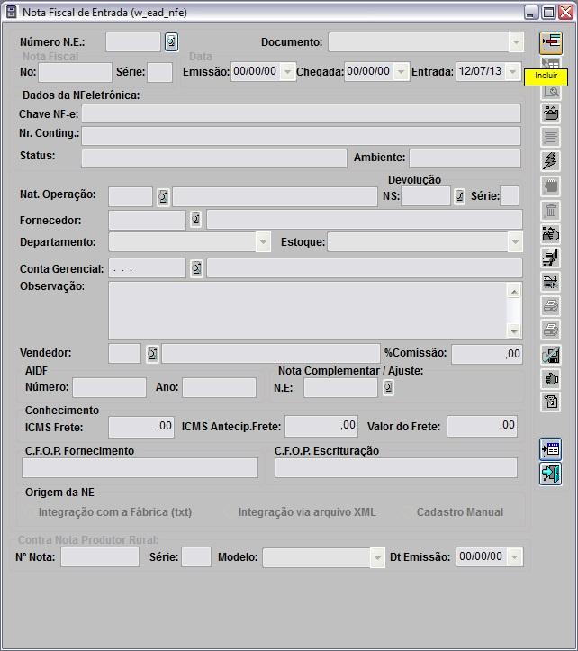 3. Preencha campos de acordo com informações da NE; 4.