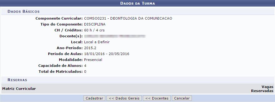 2 Criar turma de ensino individual sem solicitação: Atenção!