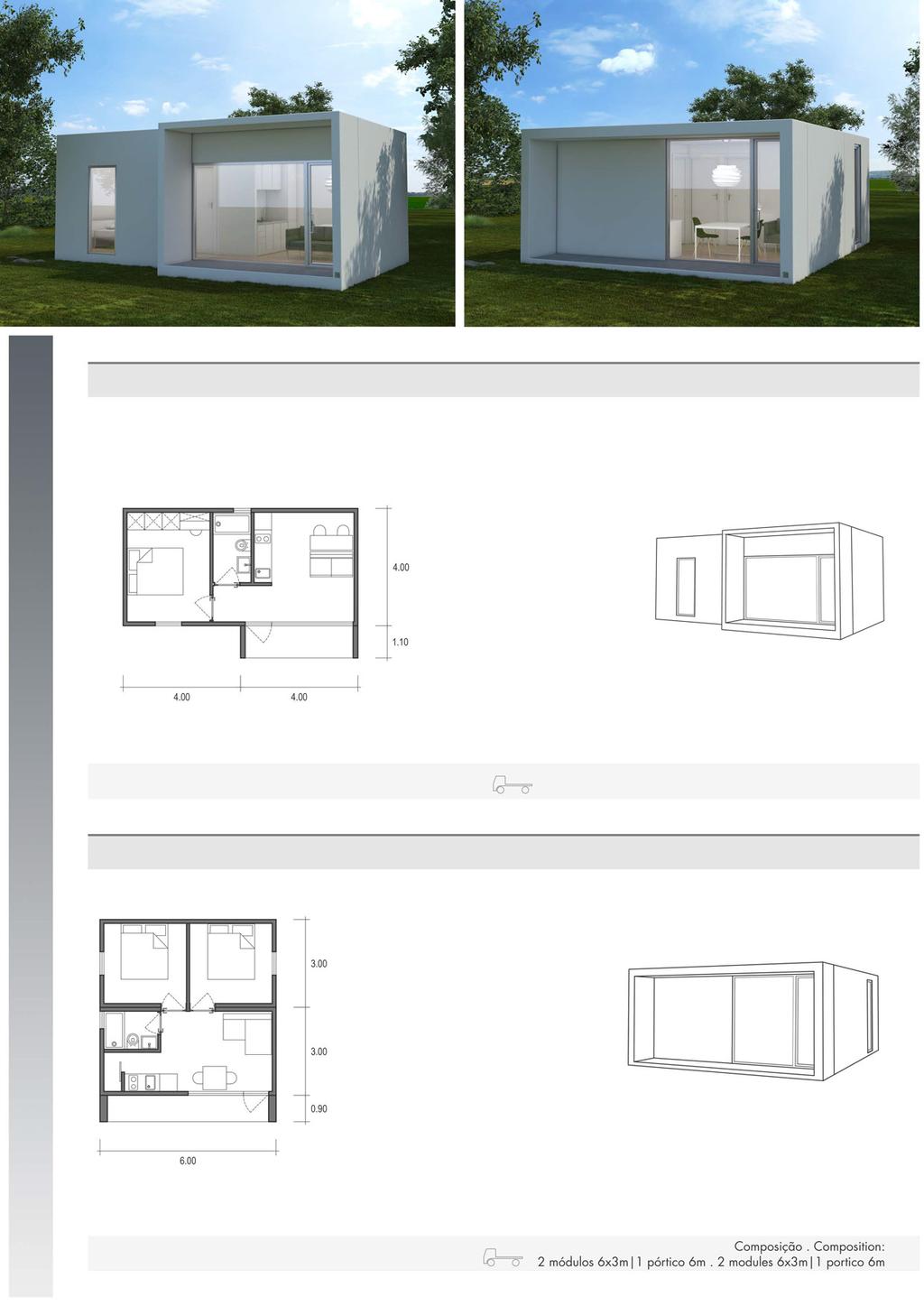 BUNGALOWS TERRA T1 8.4 Área Total: 36,40m 2. Total Area: 36,40m 2 Área Útil: 28,50m 2.