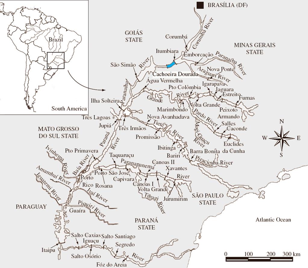 3. Material e mètodos 3.1 Área de estudo O reservatório de Cachoeira Dourada (18 30'11.47"S, 49 29'18.