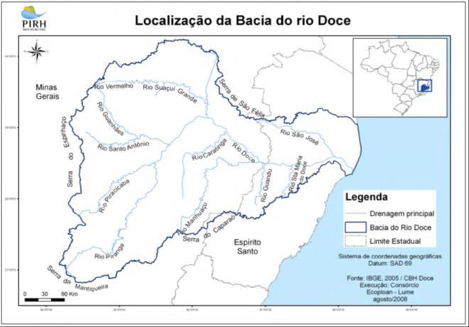 A atividade econômica da bacia do rio Doce é bastante diversificada, destacando-se: a agropecuária (reflorestamento, lavouras tradicionais,