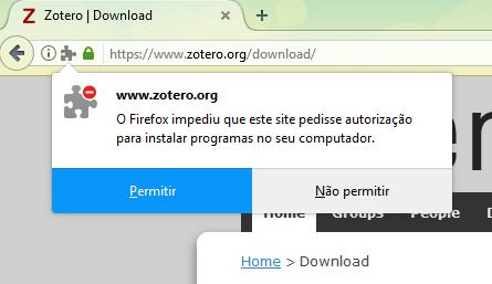 Instalação Mozilla Firefox Clicar em Permitir caso a janela