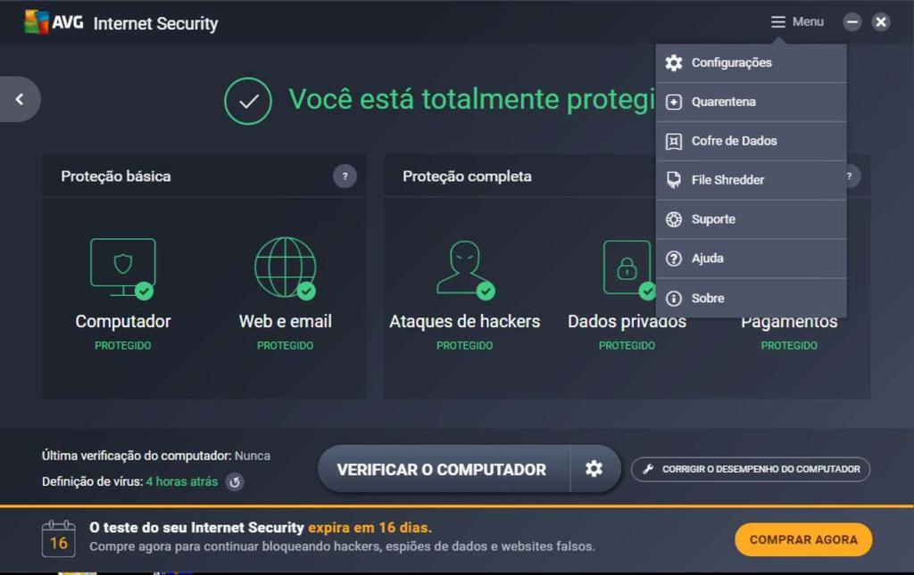 AVG Internet Security Seu mecanismo de proteção em tempo real contra vírus, rootkits, worms, trojans, spyware e phishing não tem nada a invejar a soluções de pagamento.