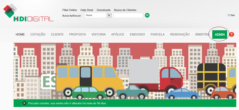 32 de 34 Vá ao menu superior ADMIN: Nesta seção,