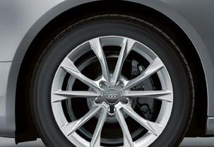 Audi A5 Cabrio Versão Ambition (8F706Y) Conforto e Conveniência 5MA Acabamento interno "platinum" 7F9 Alavanca de câmbio em couro 6E3 Apoio de braço dianteiro 7P1 Apoio lombar com ajuste elétrico