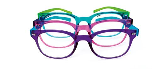 Armação em plástico com cores modernas Estojo incluído 48 mm 35 mm 21 mm 140 mm 2 Conjunto de óculos de leitura 7496 99 15 (1 por cor e dioptria) Azul-verde Roxa-azul + 1,0 + 1,5 + 2,0 + 2,5 +